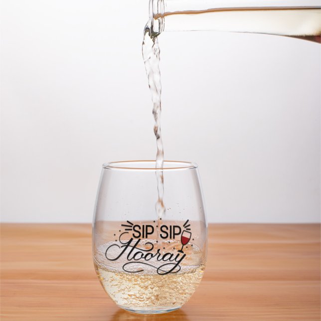 Cute Funny Wine Puns Stemless Wine Glass | Zazzle
