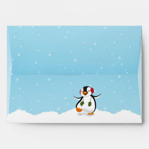 Cute Funny Winter Penguin Envelope