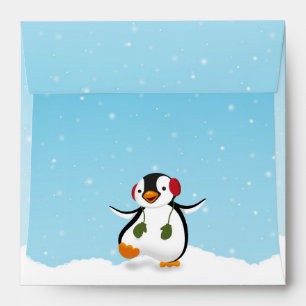 Cute Funny Winter Penguin Envelope