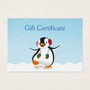 Cute Funny Winter Penguin Gift Card