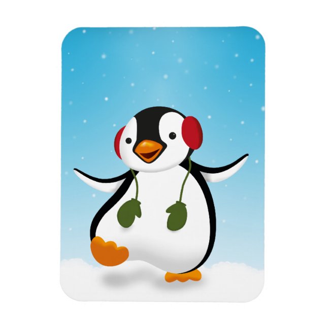 Cute Funny Winter Penguin Magnet (Vertical)