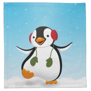 Cute Funny Winter Penguin Napkin