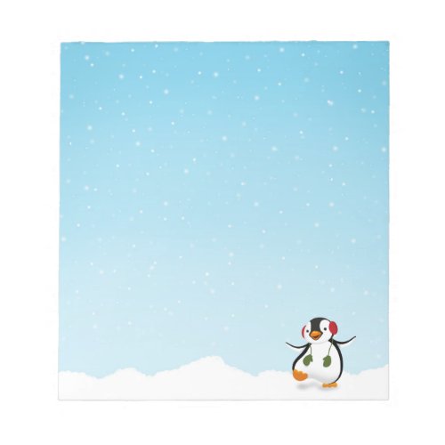 Cute Funny Winter Penguin Notepad