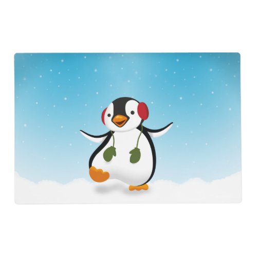 Cute Funny Winter Penguin Placemat