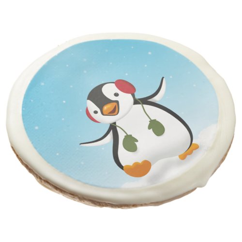 Cute Funny Winter Penguin Sugar Cookie