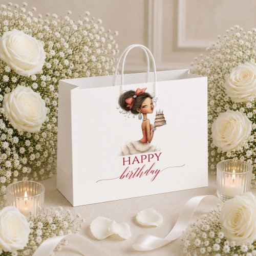 Cute Funny Woman Deep Red Script Birthday gift bag