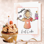 Cute Funny Woman Humorous Sassy Birthday  Card<br><div class="desc">Do you know someone that is dreading another birthday?  This funny and fun card tells her how to wipe away her tears (tiers) You can personalize the card with her name and your message</div>