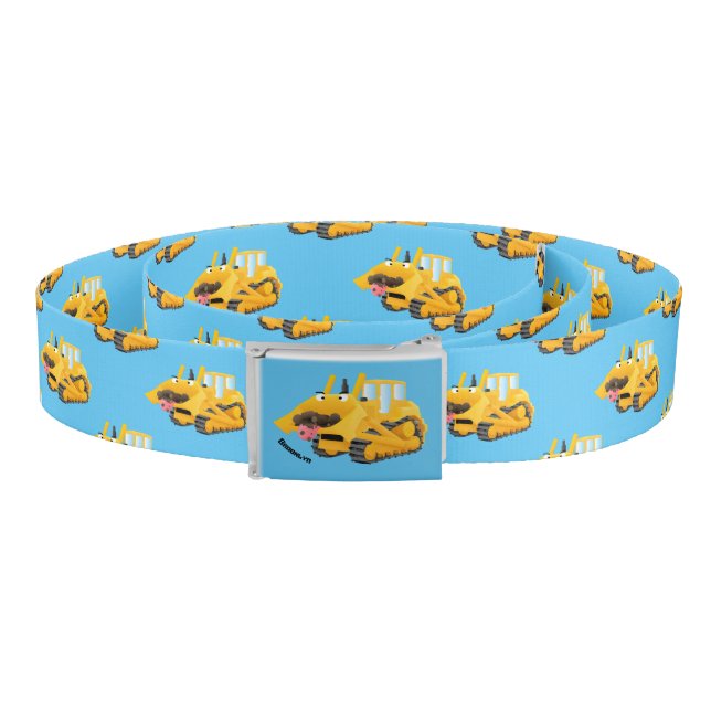 Cute funny yellow bulldozer cartoon character belt (Coil)