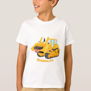 Cute funny yellow bulldozer cartoon character T-Shirt