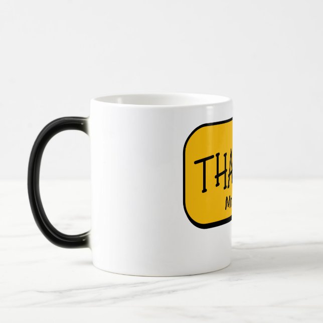 Cute Funny Yellow Thank You Mug (Left)