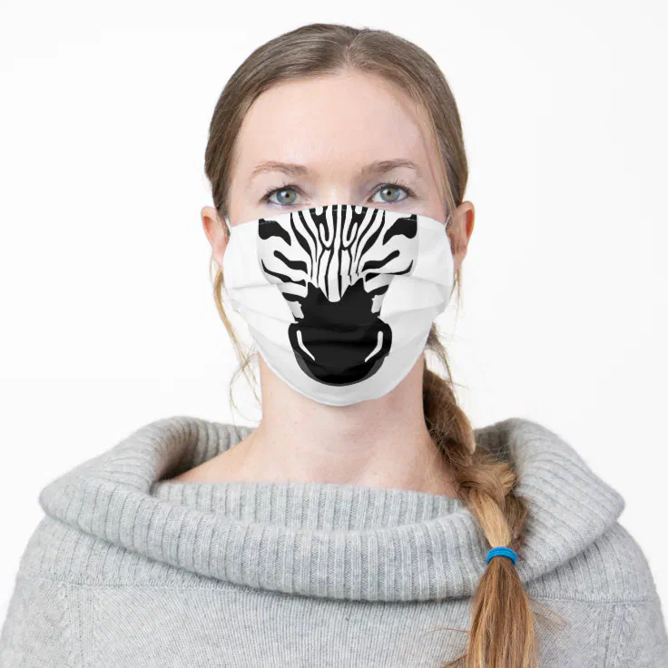 Cute Funny Zebra Face Cartoon Style for Kids Adult Cloth Face Mask Cute Funny Zebra Face Cartoon Style for Kids Adult Cloth Face Mask