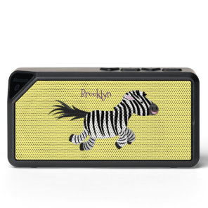 Cute funny zebra running cartoon illustration bluetooth speaker