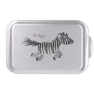 Cute funny zebra running cartoon illustration cake pan