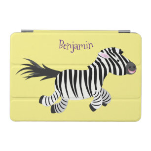 Cute funny zebra running cartoon illustration iPad mini cover