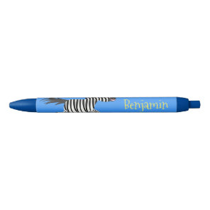 Cute funny zebra running cartoon illustration pen