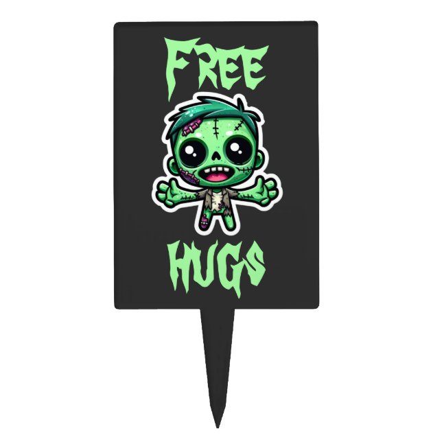 Cute, funny zombie cake topper (Front)