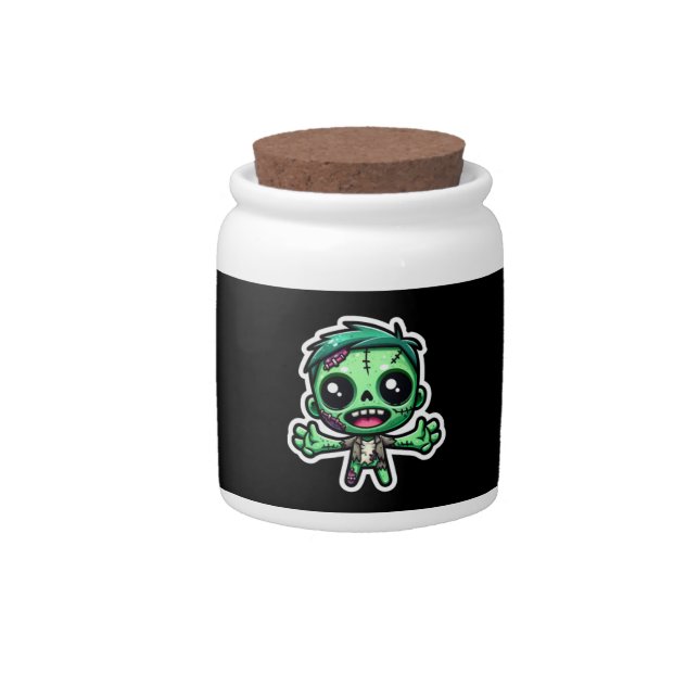 Cute, funny zombie candy jar (Front)
