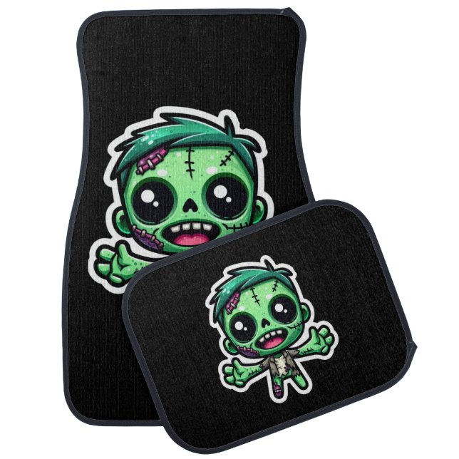 Cute, funny zombie car floor mat (Set)
