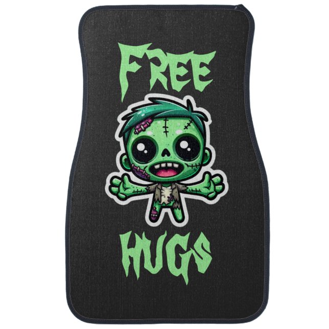 Cute, funny zombie car floor mat (Front)