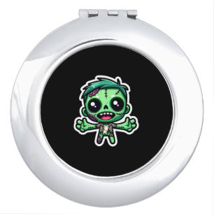 Cute, funny zombie compact mirror