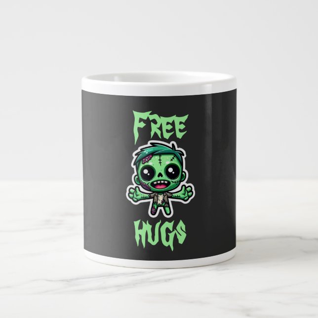 Cute, funny zombie giant coffee mug (Front)