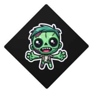 Cute, funny zombie graduation cap topper