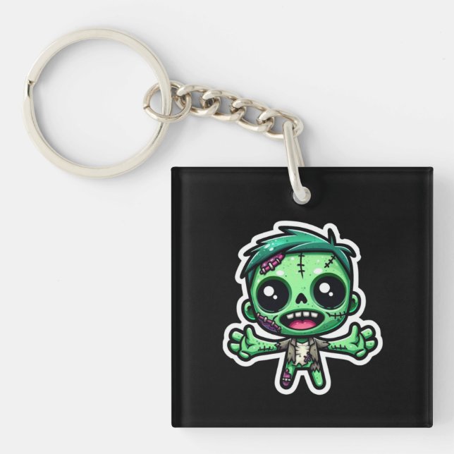 Cute, funny zombie keychain (Front)