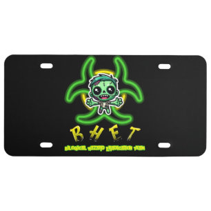 Cute, funny zombie license plate