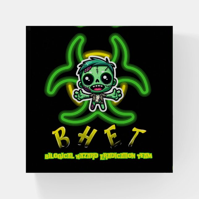 Cute, funny zombie paperweight (Front)