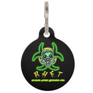Cute, funny zombie pet ID tag