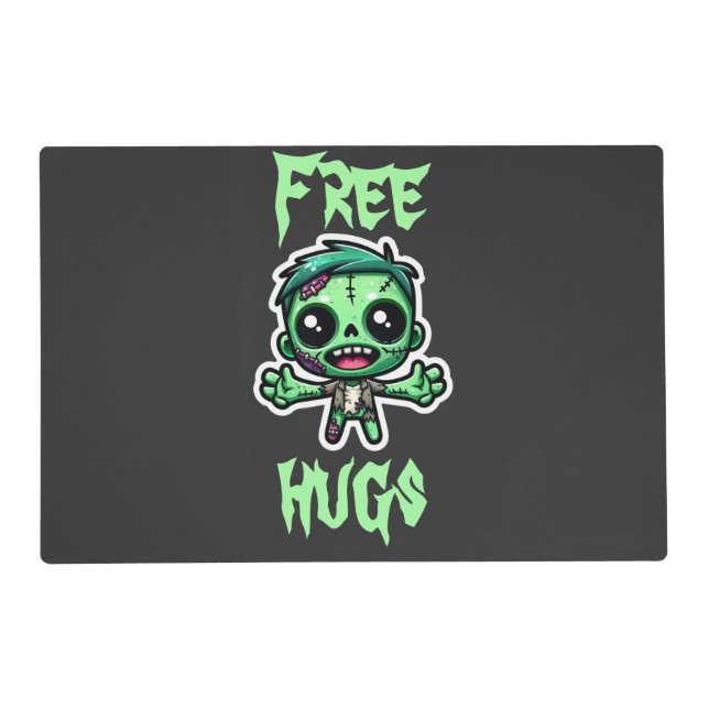 Cute, funny zombie placemat (Front)