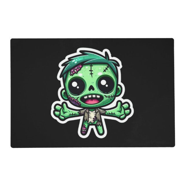 Cute, funny zombie placemat (Front)