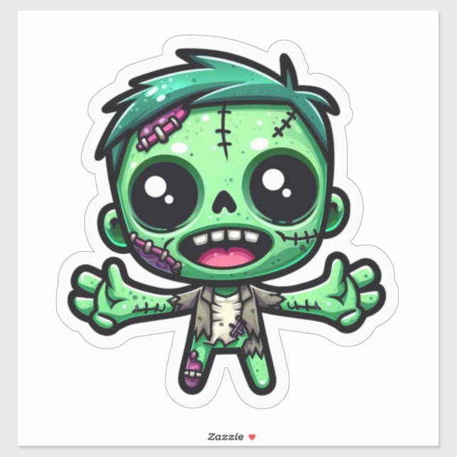 Cute, funny zombie sticker (Sheet)