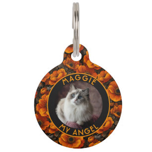 Cute Fur Mom Gift Anemones Floral Pet ID Tag