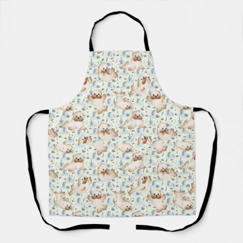 Cute fur seals apron