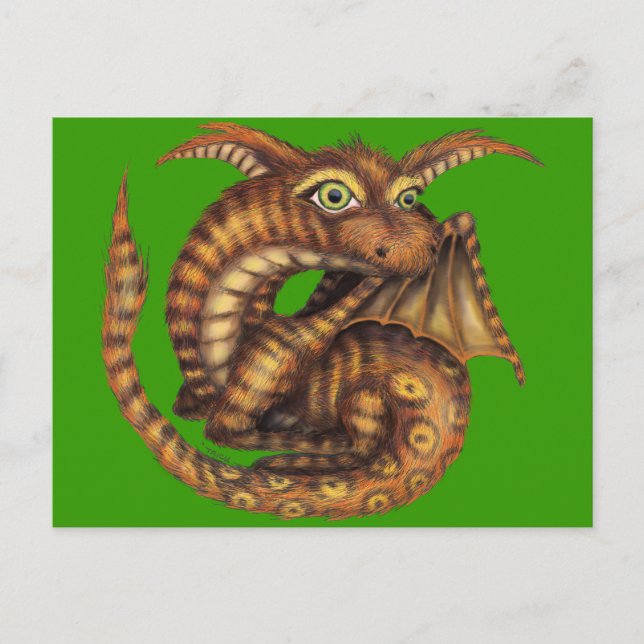 Cute Furry Dragon Postcard (Front)