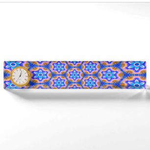 Cute Furry Flowers Pattern Desk Name Plate