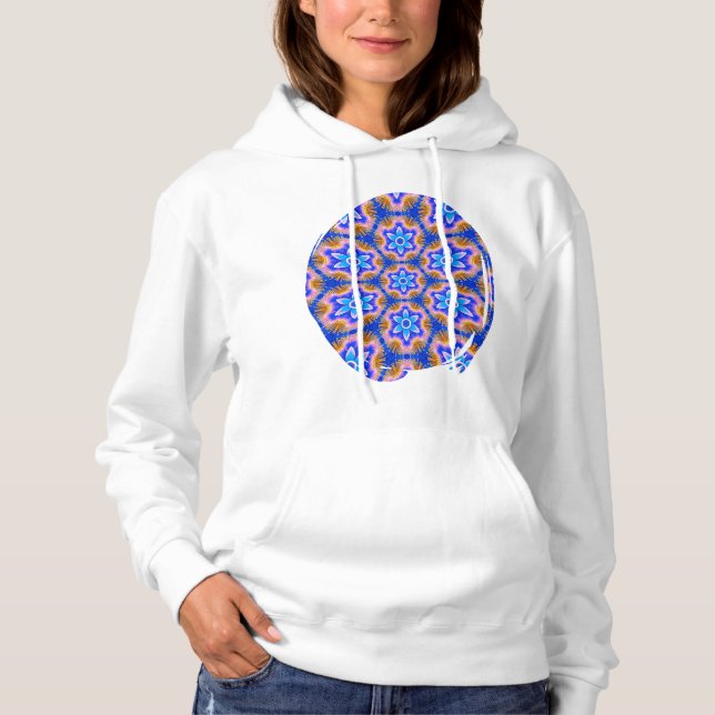 Cute Furry Flowers Pattern Hoodie (Front)