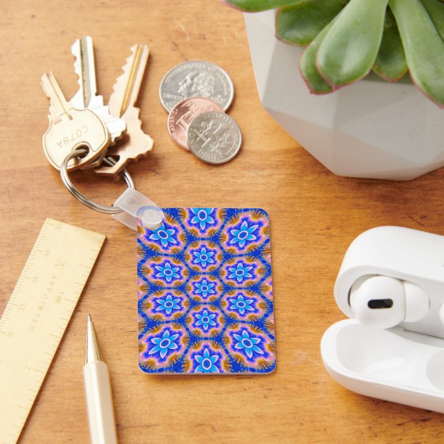 Cute Furry Flowers Pattern Keychain (Desk)