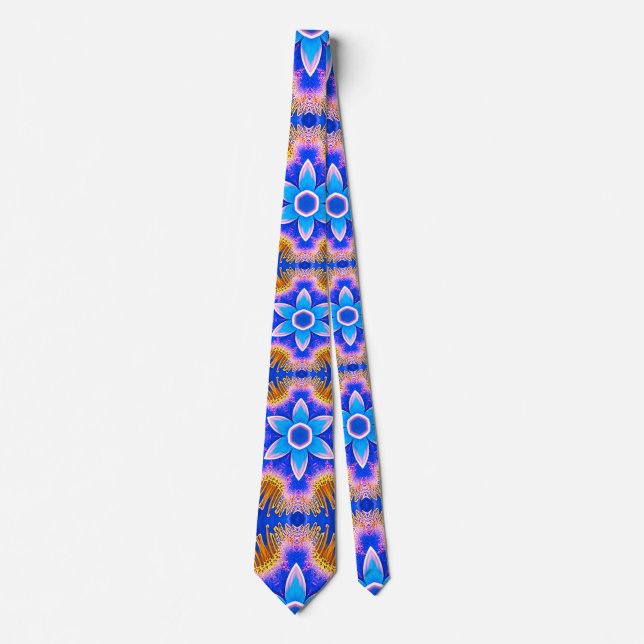 Cute Furry Flowers Pattern Neck Tie (Front)