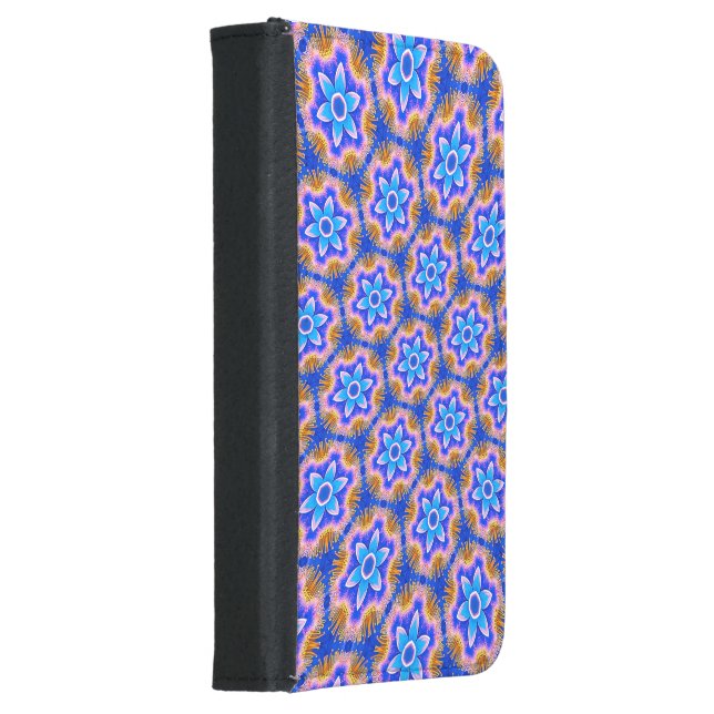Cute Furry Flowers Pattern Samsung Galaxy Wallet Case (Right)