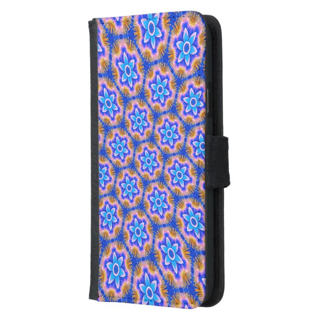 Cute Furry Flowers Pattern Samsung Galaxy Wallet Case (Left)