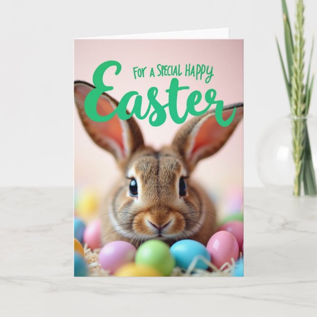 Cute Furry Friend Easter Card (Front)