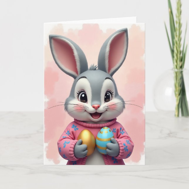 Cute Furry Friend Greeting Card (Front)