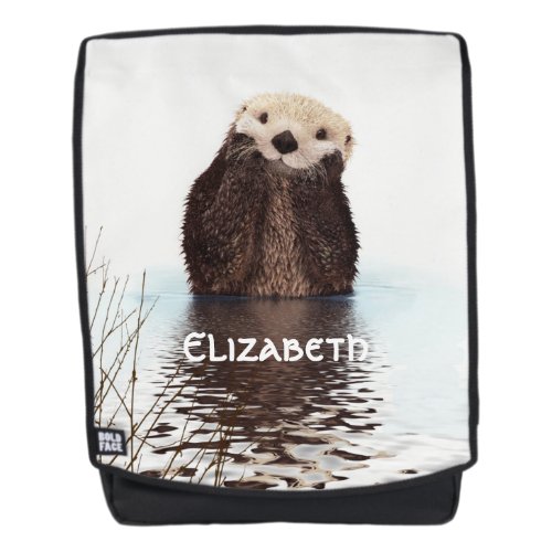Cute Furry Otter In Water Backpack