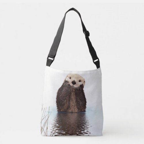 Cute Furry Otter In Water Crossbody Bag