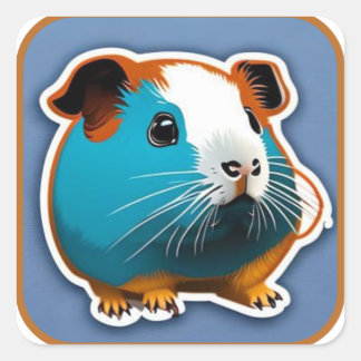 Cute Furry Sweet Guinea Pig #10 Square Sticker