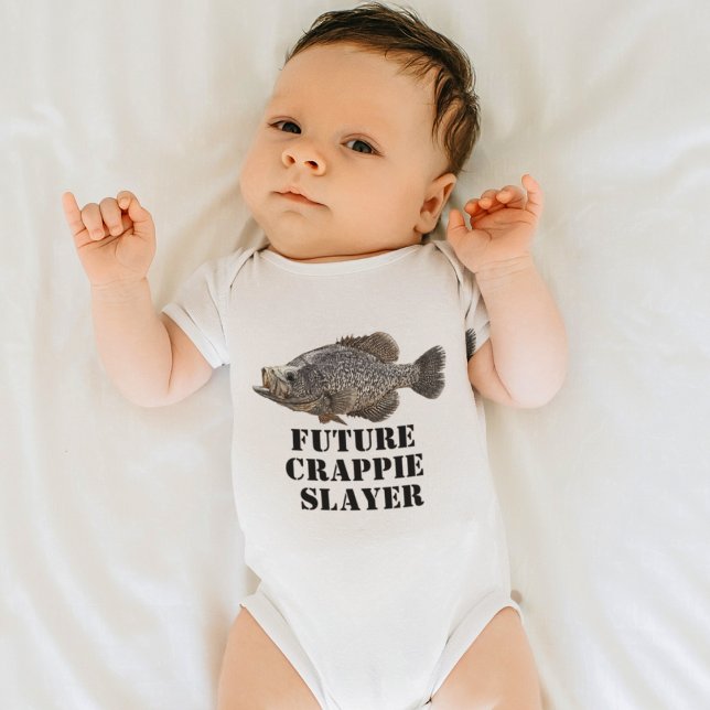 Cute Future Crappie Slayer Fishing  Baby Bodysuit (Creator Uploaded)