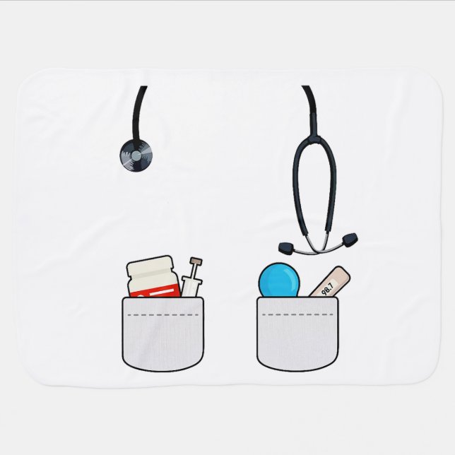 Cute Future Doctor Baby Blanket (Horizontal)