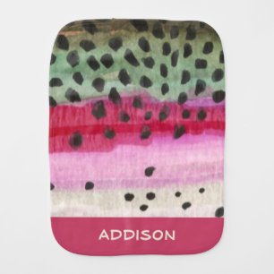 Cute Future Fan of Trout Fishing Baby Burp Cloth
